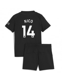Billige Manchester City Nico Gonzalez #14 Bortedraktsett Barn 2025-26 Kortermet (+ Korte bukser)